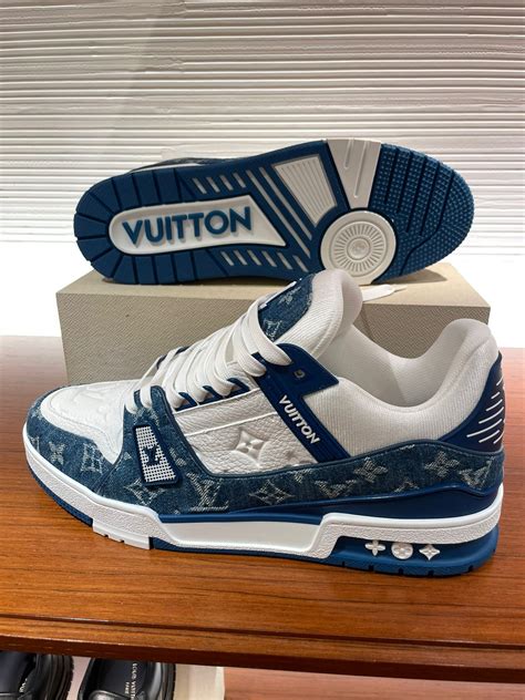 lv trainer sneaker herren|louis vuitton denim trainers.